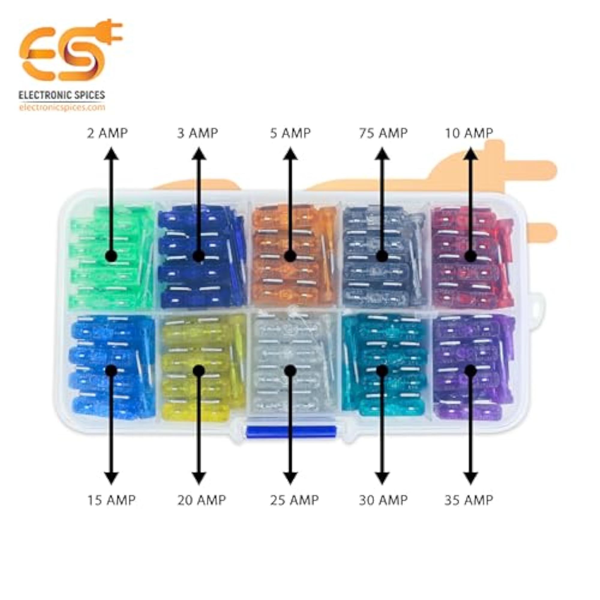 Combo of ATC Automotive Metal Blade Fuse, 100 pcs